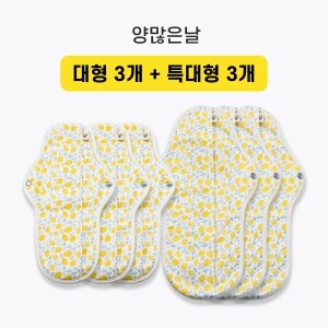 퀸비스토어,[퀸비 패드] 안심 숙면 순면 양많은날세트(대형 3개 + 특대형 3개)